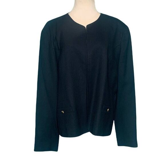 Talbots black wool lined blazer size large - Picture 1 of 7